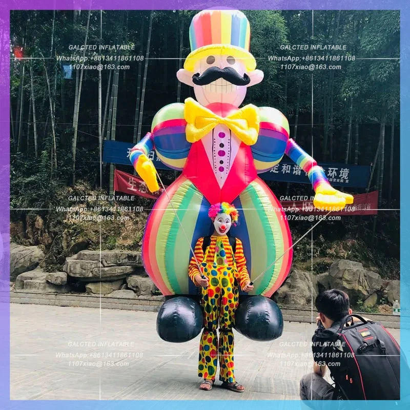 Inflatable Air Model for Playground 3.5M Cartoon Clown DIY Walking Dance Performance Props Festival Supermarket Circus Puppet