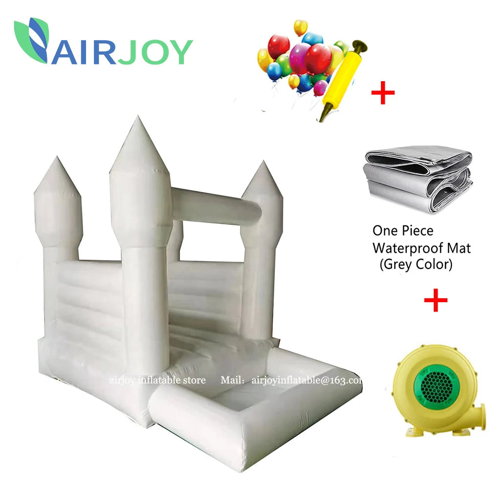 Moonwalk Party for fun Wholesale Kids Air Bounce Jumping Inflatable Wedding Castle White Bounce House With Ball Pit For audits