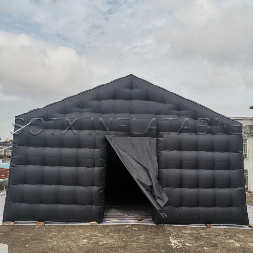 Party Tent for Event 5.5mLx5.5mWx3.6mH Commercial Black Portable Disco Mobile Night Club Tent Inflatable Cube