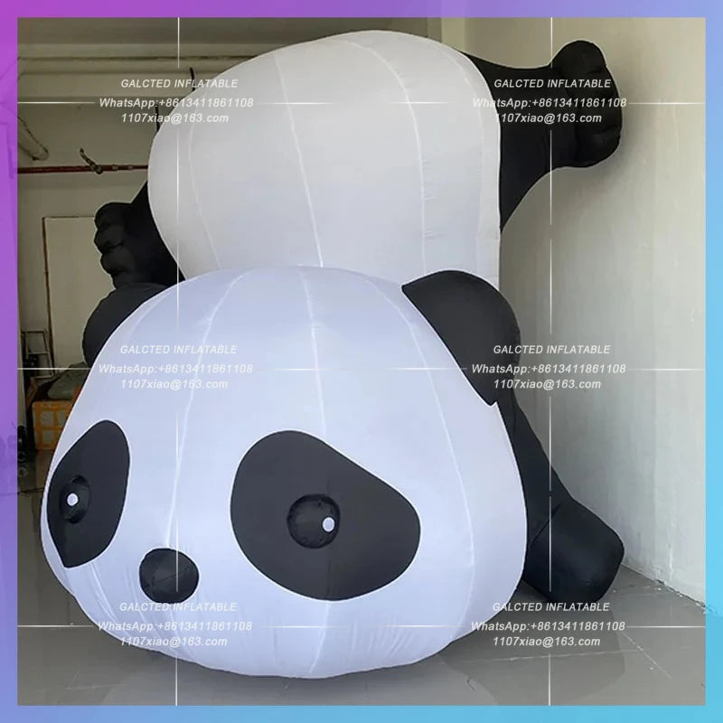 National Treasure City landmark Giant inflatable panda model China zoo playground atrium lighting decoration props