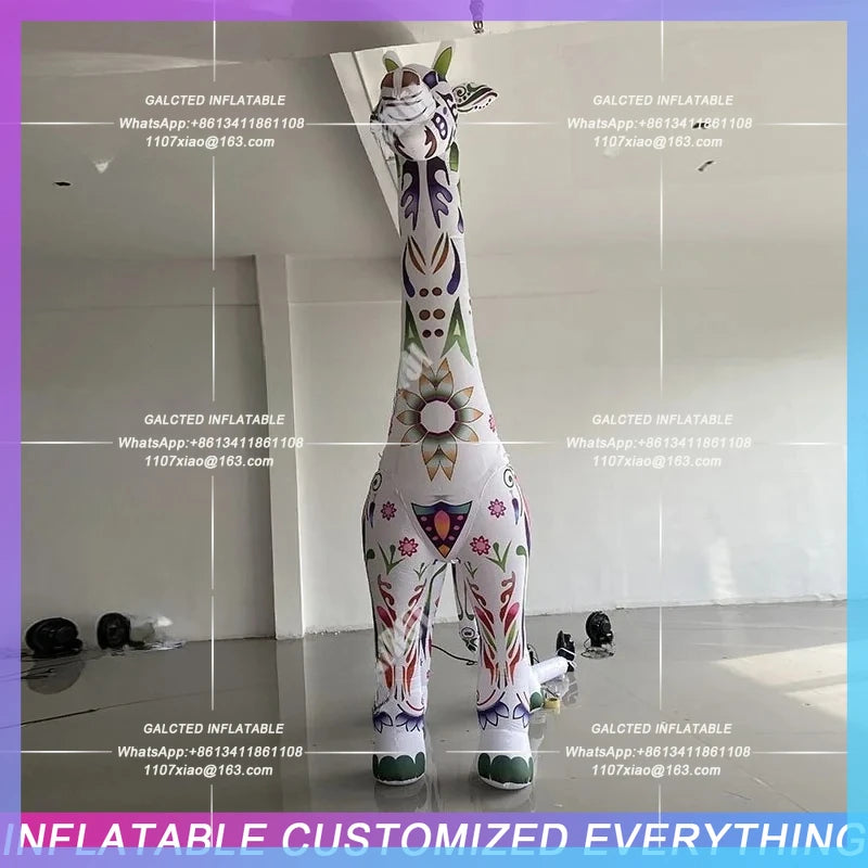 Graffiti Giraffe Model DIY ethnic Giant inflatable cartoon pattern landscape tourism activities lighting advertising props