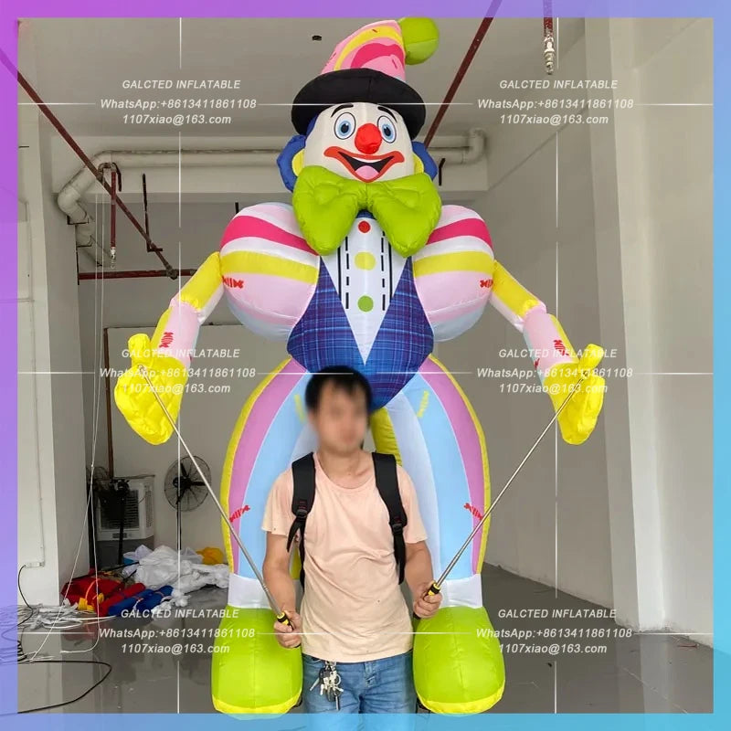 Inflatable Air Model for Playground 3.5M Cartoon Clown DIY Walking Dance Performance Props Festival Supermarket Circus Puppet