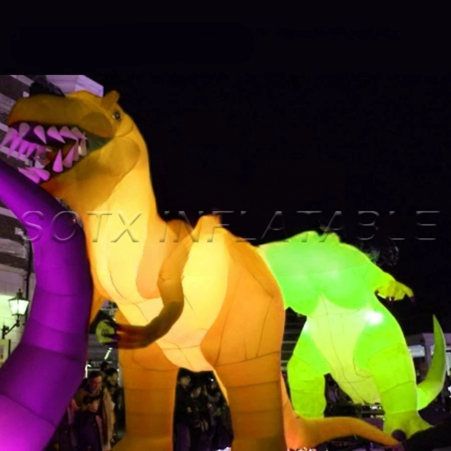 blower for event giant Advertising animal lighting Inflatable Tyrannosaurus rex dinosaur with air