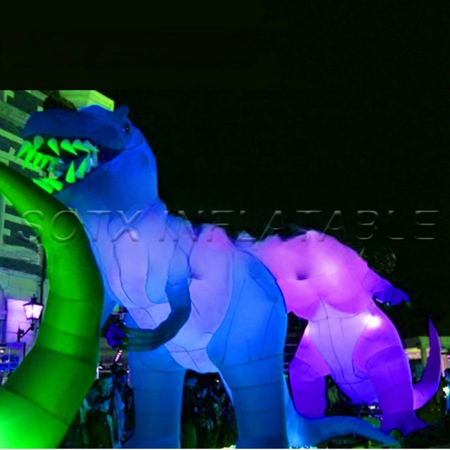 blower for event giant Advertising animal lighting Inflatable Tyrannosaurus rex dinosaur with air