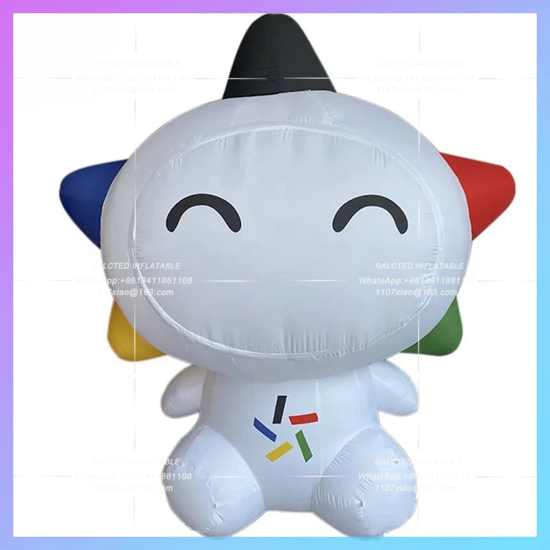 white five-pointed star Snowman Inflatable cartoon music small star model China Sports Lottery mascot advertisement decoration
