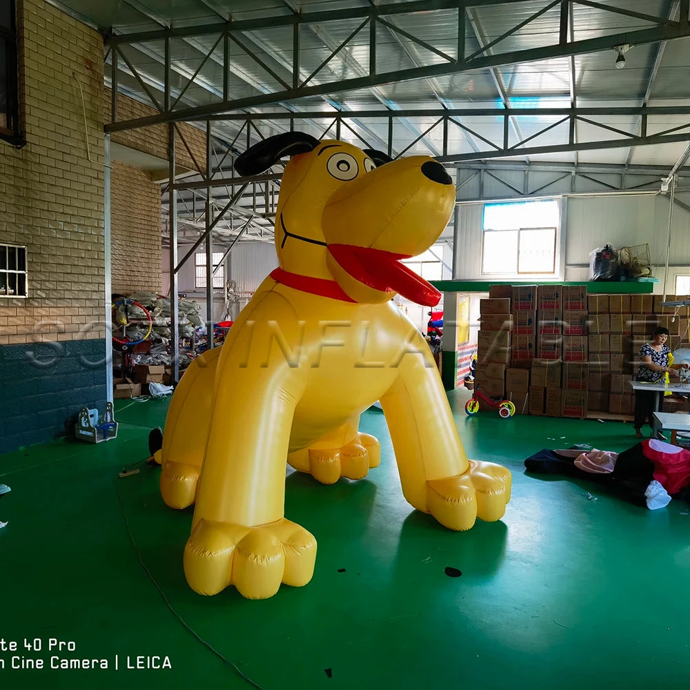 Hospitals advertising Custom giant inflatable dog/ large cartoon cute inflatable puppy dog model with blower for Pet Shops and
