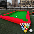 Inflatable Snooker Football Interactive Game 12x3.6m With 16 Balls Black Inflatable Billard For Soccer Event