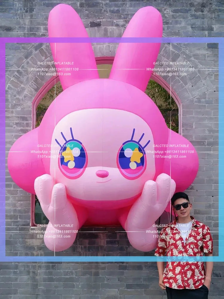 Public Art exhibition Ken Lee Inflatable Pink Rabbit Qiao Qiao Rabbit Love More outdoor art installation