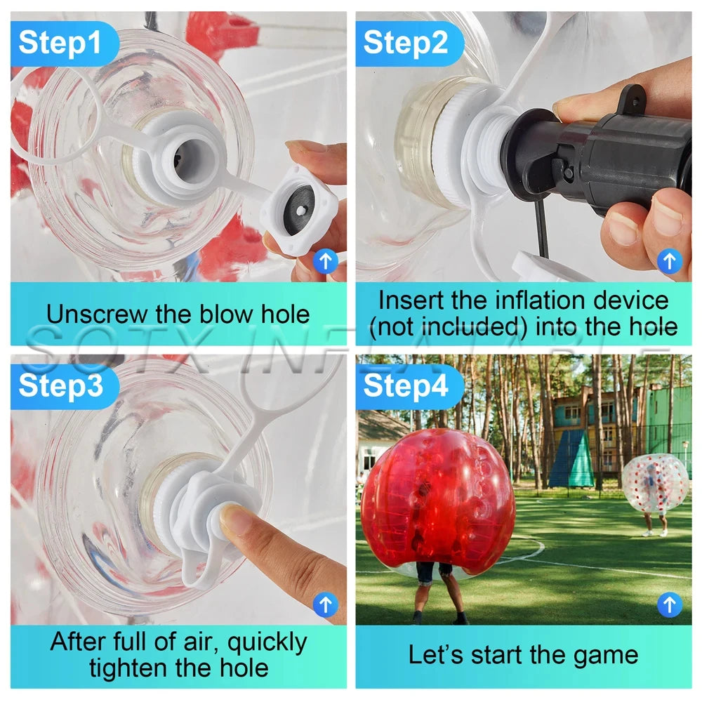Suit For Outdoor Hot Selling Adult Tpu PVC Inflatable Bumper Bubble Ball With Red Green Blue Dots Football Soccer Body Zorb Ball