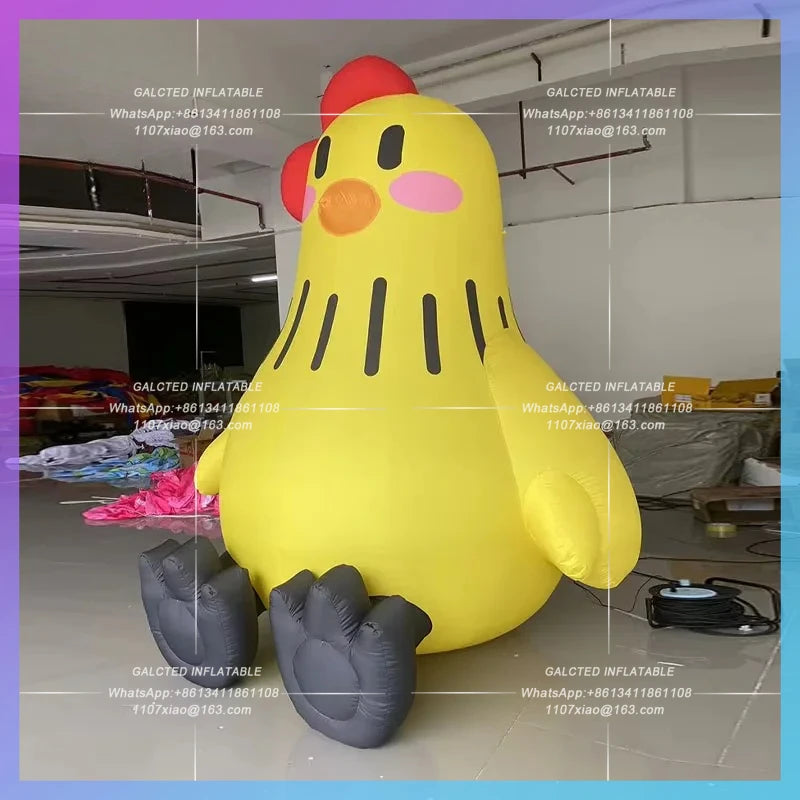 Chinese zodiac mascot annual Inflatable cartoon yellow chicken model custom IP meeting market lighting decoration