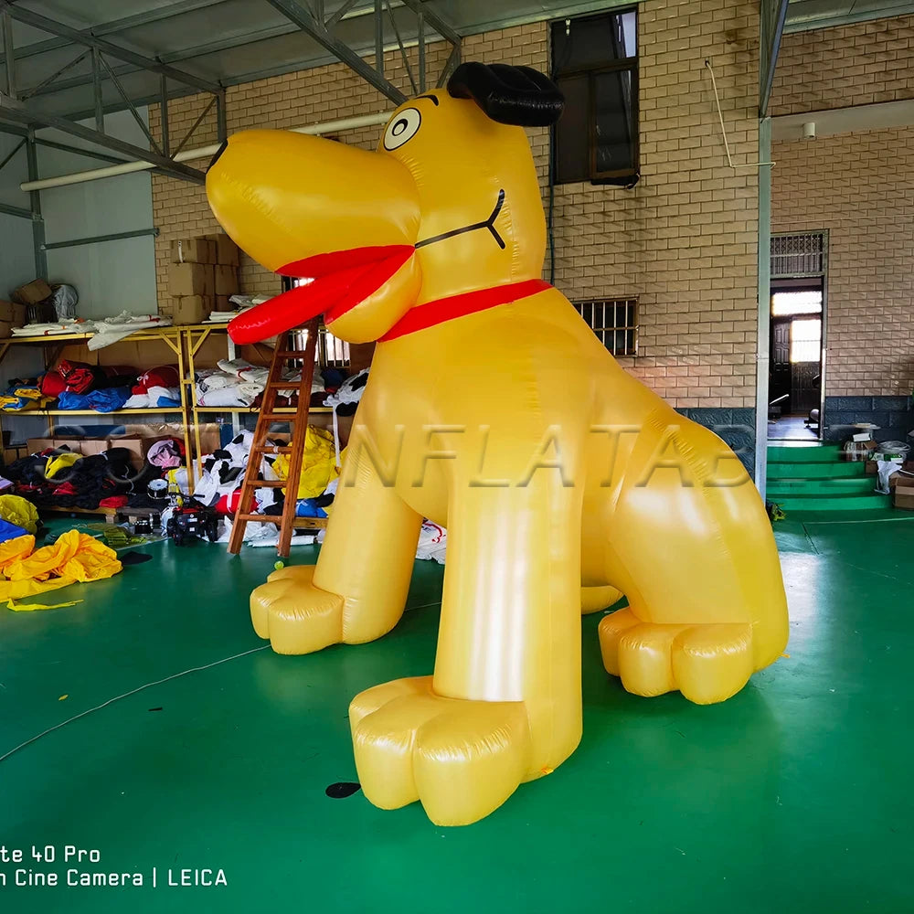 Hospitals advertising Custom giant inflatable dog/ large cartoon cute inflatable puppy dog model with blower for Pet Shops and