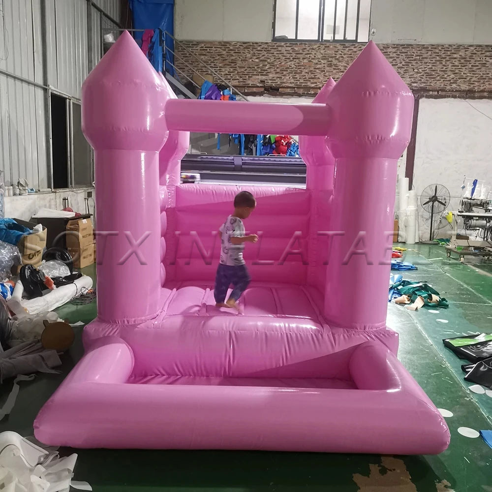 Moonwalk Party for fun Wholesale Kids Air Bounce Jumping Inflatable Wedding Castle White Bounce House With Ball Pit For audits