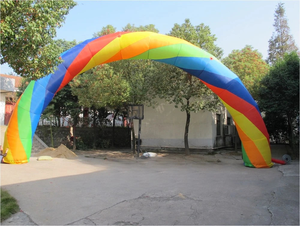 entrance rental Colorful round rainbow inflatable arch for event
