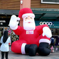 Decoration Inflatable Christmas Sitting Santa Claus For Sale / Outdoor 5mH Waving Xmas Old Man With Customized Logo Toys