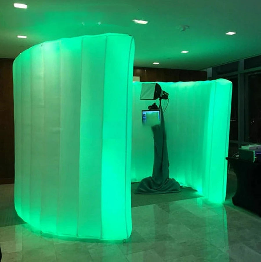 Tent with Latest passion 2.4m H Led Curve Wall Portable Inflatable Spiral Photo Backdrop Spiral Office Divider