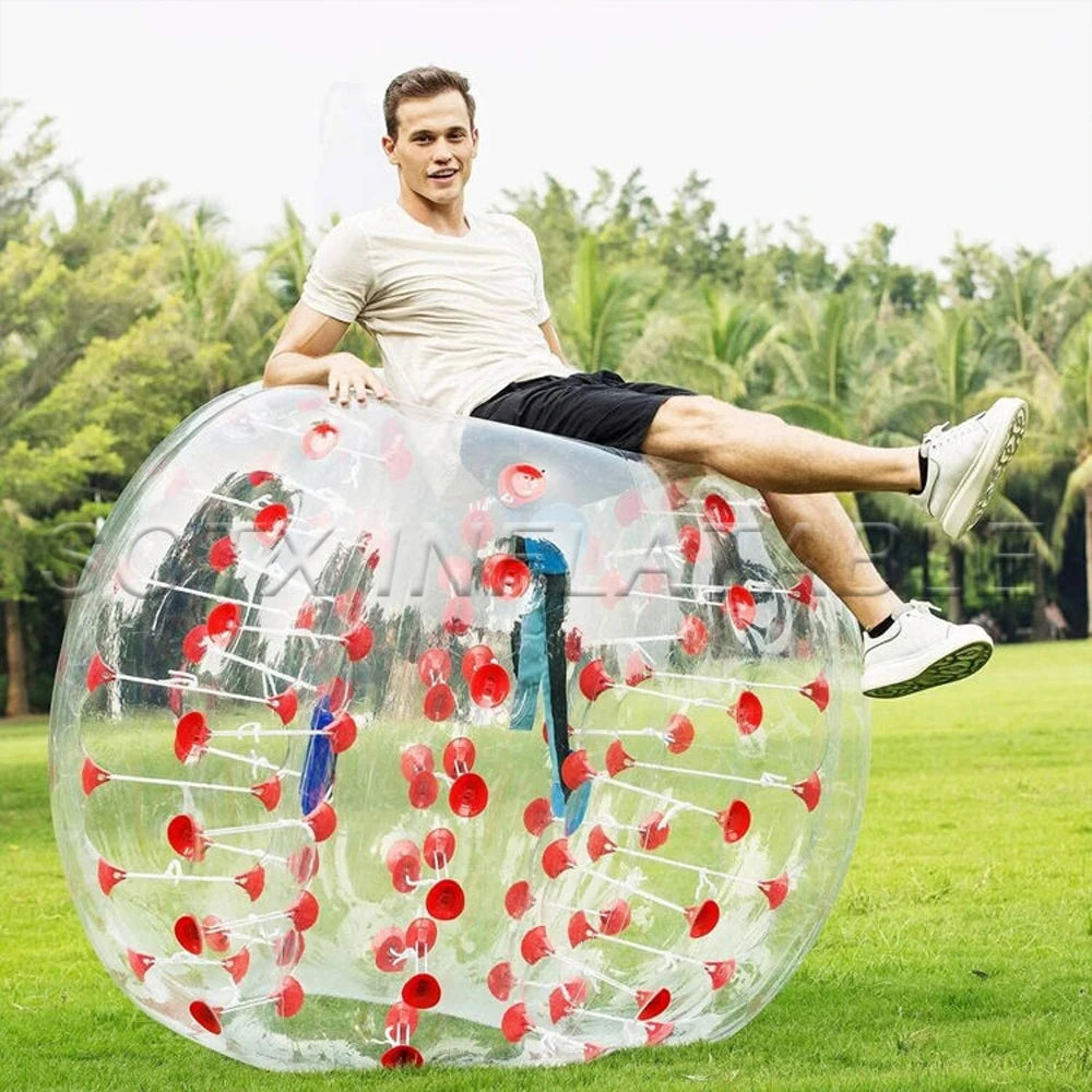 Ball Suit For Outdoor Hot Selling Adult Tpu PVC Inflatable Bumper Bubble Ball With Red Green Blue Dots Football Soccer Body Zorb