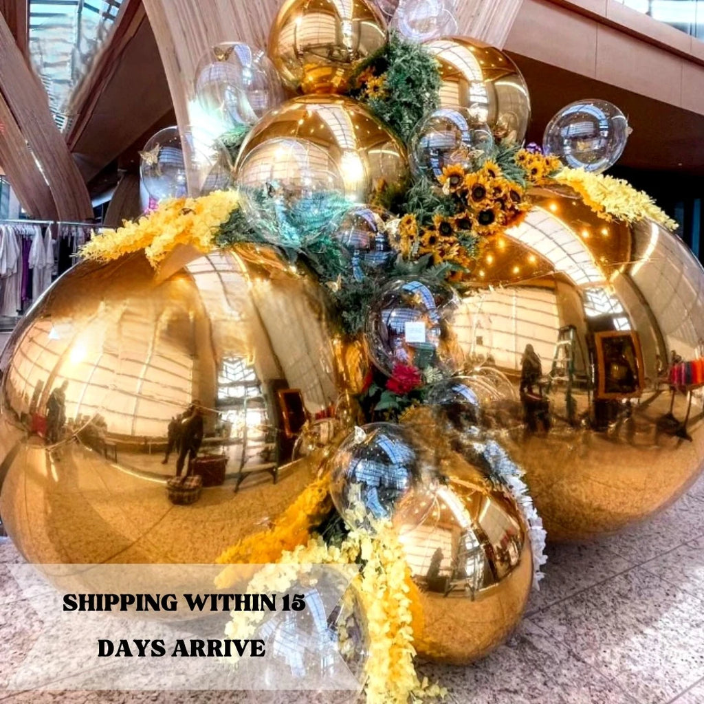 PVC inflatable reflective ball/golden Christmas mirror ball/inflatable ball mirror balloon cheap colorful