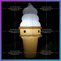 inflatable ice cream cone,Outdoor giant ice cream replica with led lights for shop advertisement LOGO printable