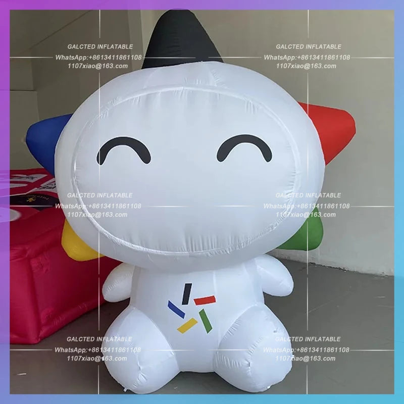 white five-pointed star Snowman Inflatable cartoon music small star model China Sports Lottery mascot advertisement decoration