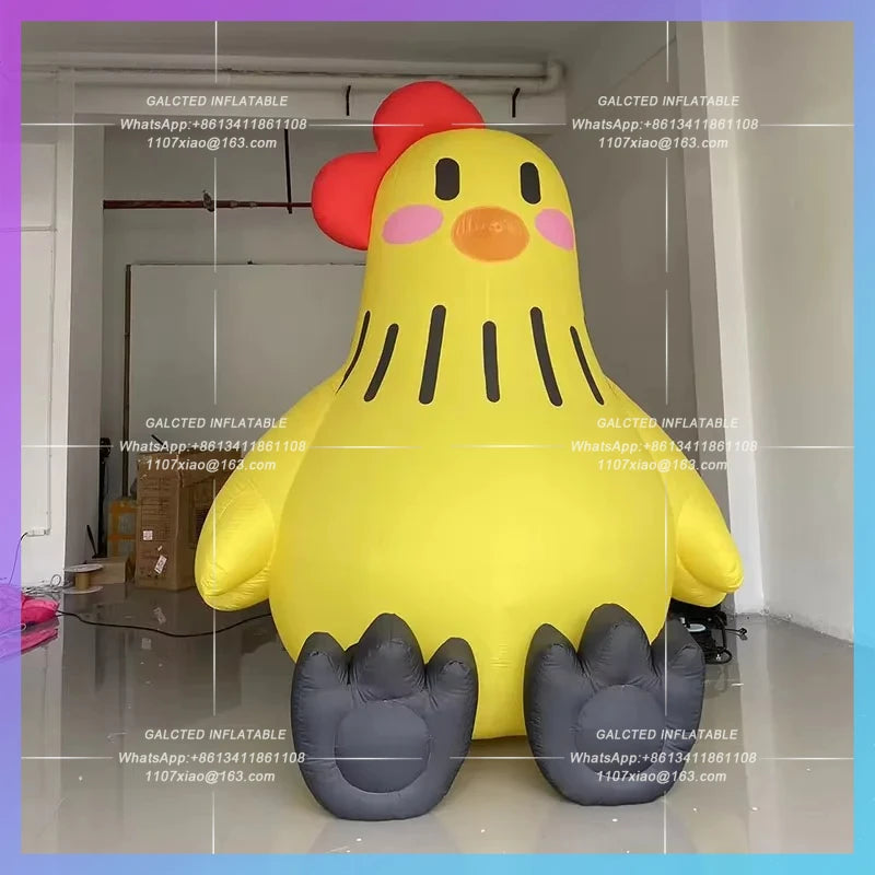 Chinese zodiac mascot annual Inflatable cartoon yellow chicken model custom IP meeting market lighting decoration