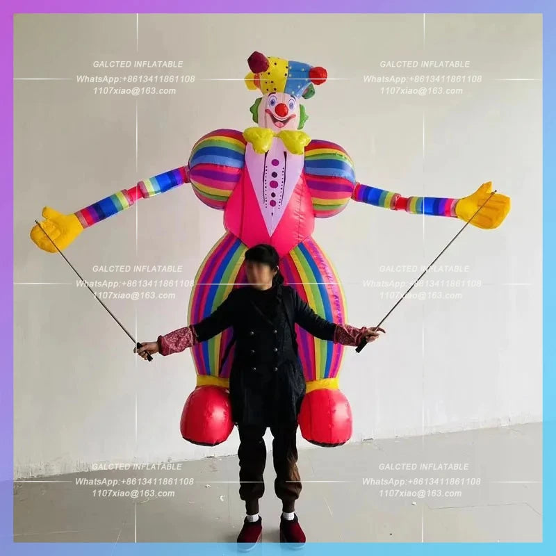 Inflatable Air Model for Playground 3.5M Cartoon Clown DIY Walking Dance Performance Props Festival Supermarket Circus Puppet