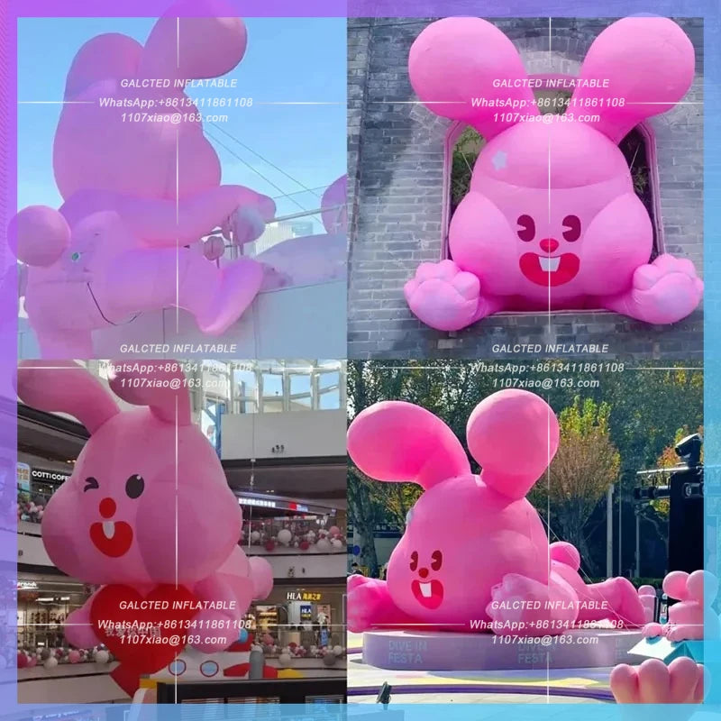Public Art exhibition Ken Lee Inflatable Pink Rabbit Qiao Qiao Rabbit Love More outdoor art installation