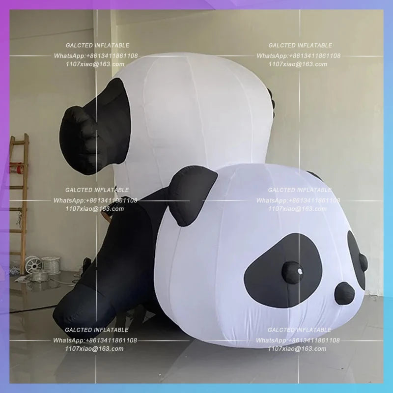 National Treasure City landmark Giant inflatable panda model China zoo playground atrium lighting decoration props