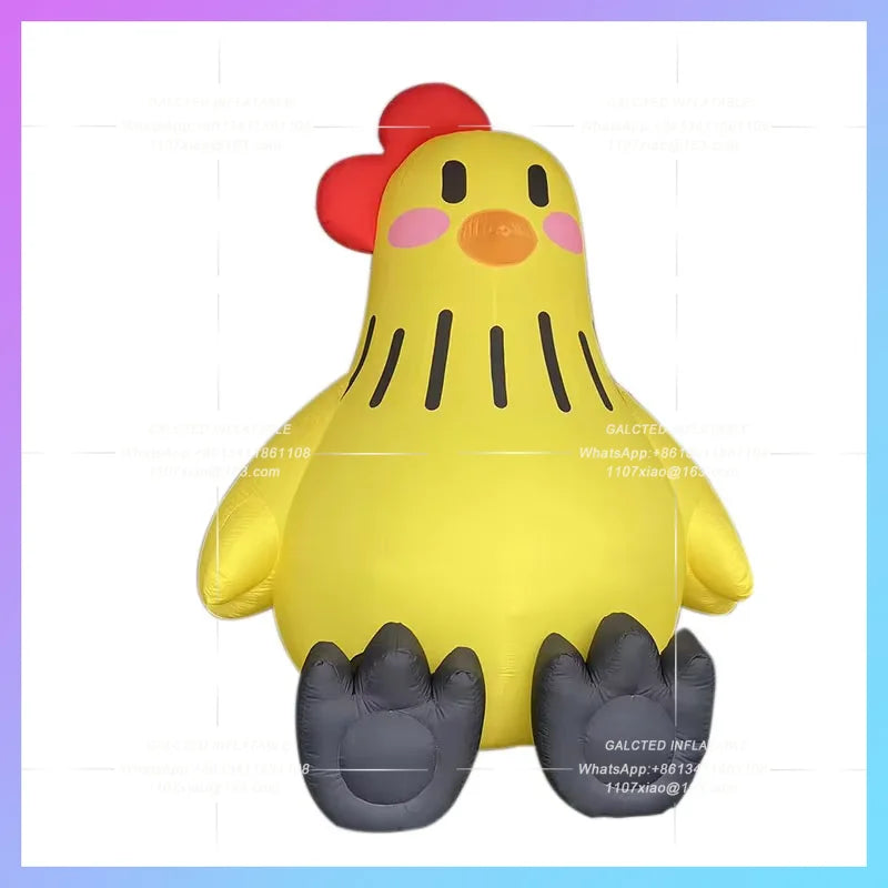 Chinese zodiac mascot annual Inflatable cartoon yellow chicken model custom IP meeting market lighting decoration