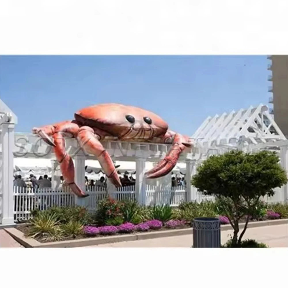 Lifelike Giant Inflatable Crab Blow Up Seafood For Advertisement Restaurant Roof Decoration