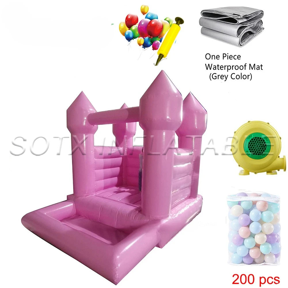 Moonwalk Party for fun Wholesale Kids Air Bounce Jumping Inflatable Wedding Castle White Bounce House With Ball Pit For audits