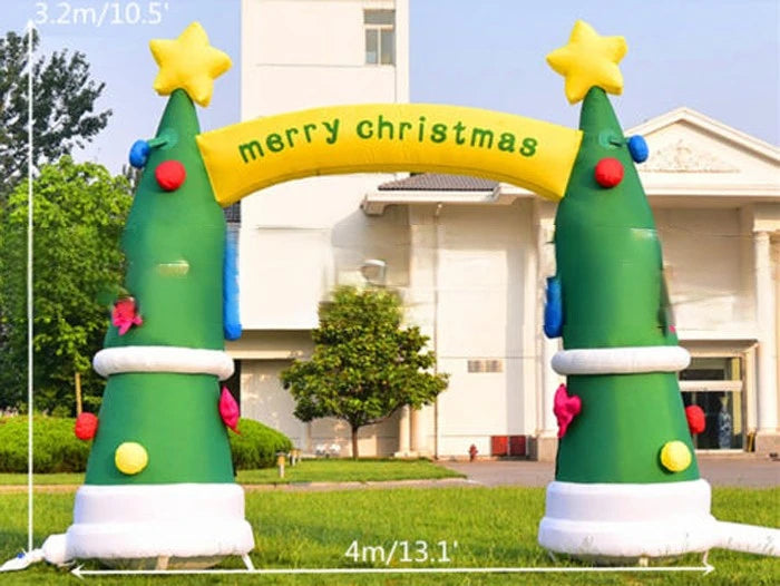 decoration christmas 4mW outdoor inflatable arch,inflatable christmas tree archway blower included cheap on sale