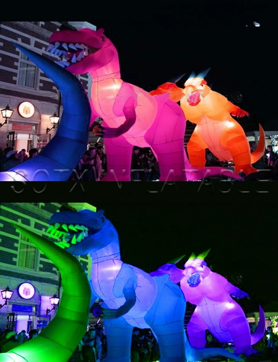 blower for event giant Advertising animal lighting Inflatable Tyrannosaurus rex dinosaur with air