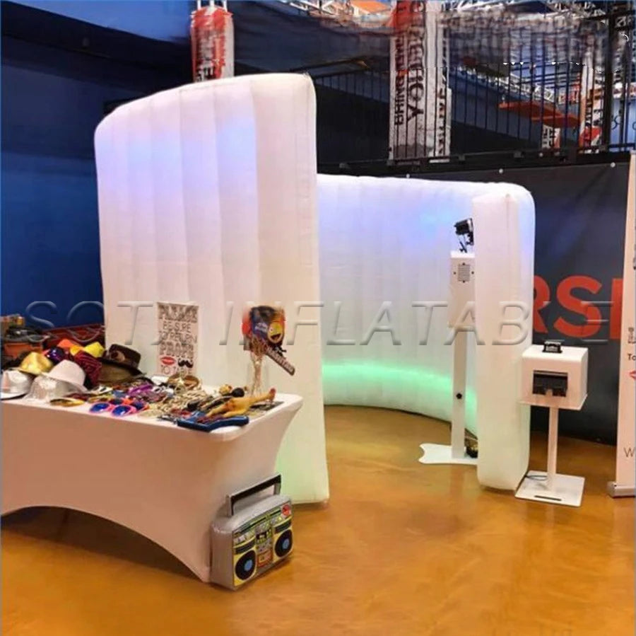 Tent with Latest passion 2.4m H Led Curve Wall Portable Inflatable Spiral Photo Backdrop Spiral Office Divider