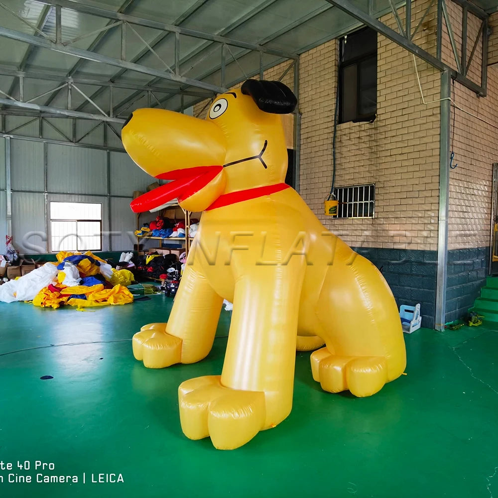 Hospitals advertising Custom giant inflatable dog/ large cartoon cute inflatable puppy dog model with blower for Pet Shops and