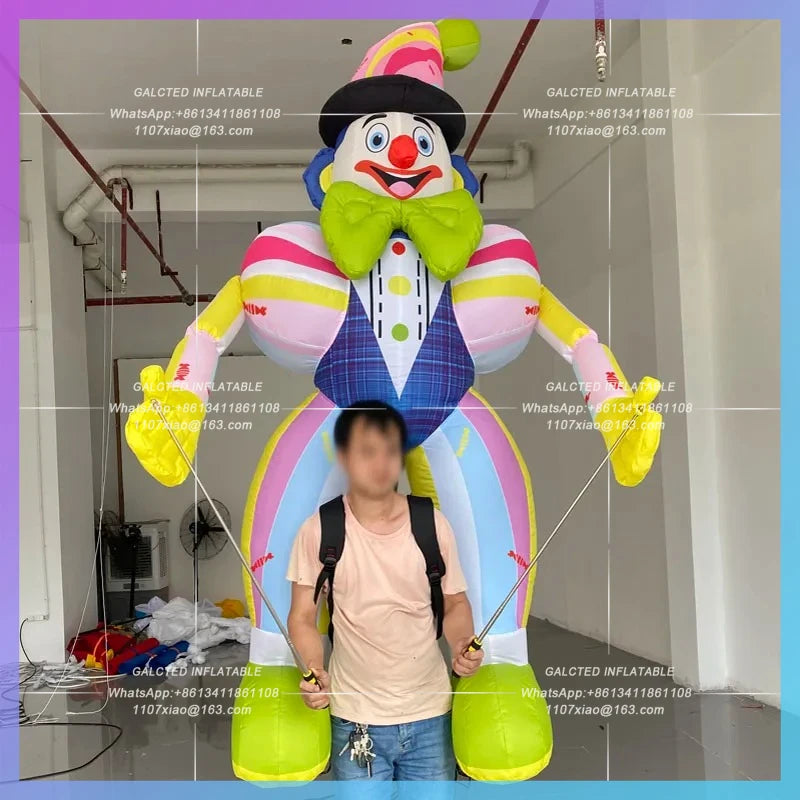 Inflatable Air Model for Playground 3.5M Cartoon Clown DIY Walking Dance Performance Props Festival Supermarket Circus Puppet
