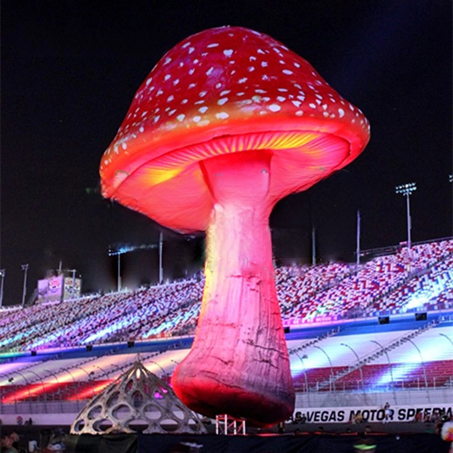Event Decorations Giant Inflatable Mushroom Replica Model with Led Lights for Wedding or