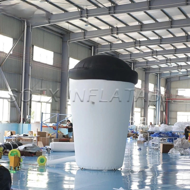 Business Store Party 3.6mH Giant Inflatable Coffee Cup Outdoor Inflatable Coffee Cup Cartoon Model for Advertising Event
