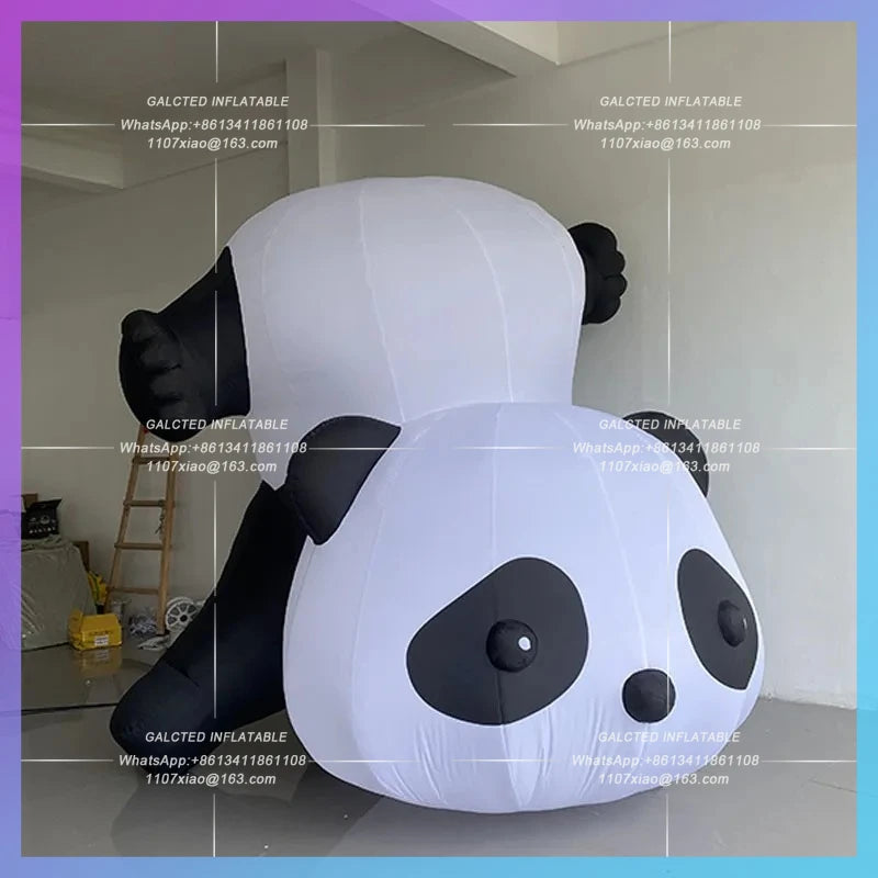 National Treasure City landmark Giant inflatable panda model China zoo playground atrium lighting decoration props