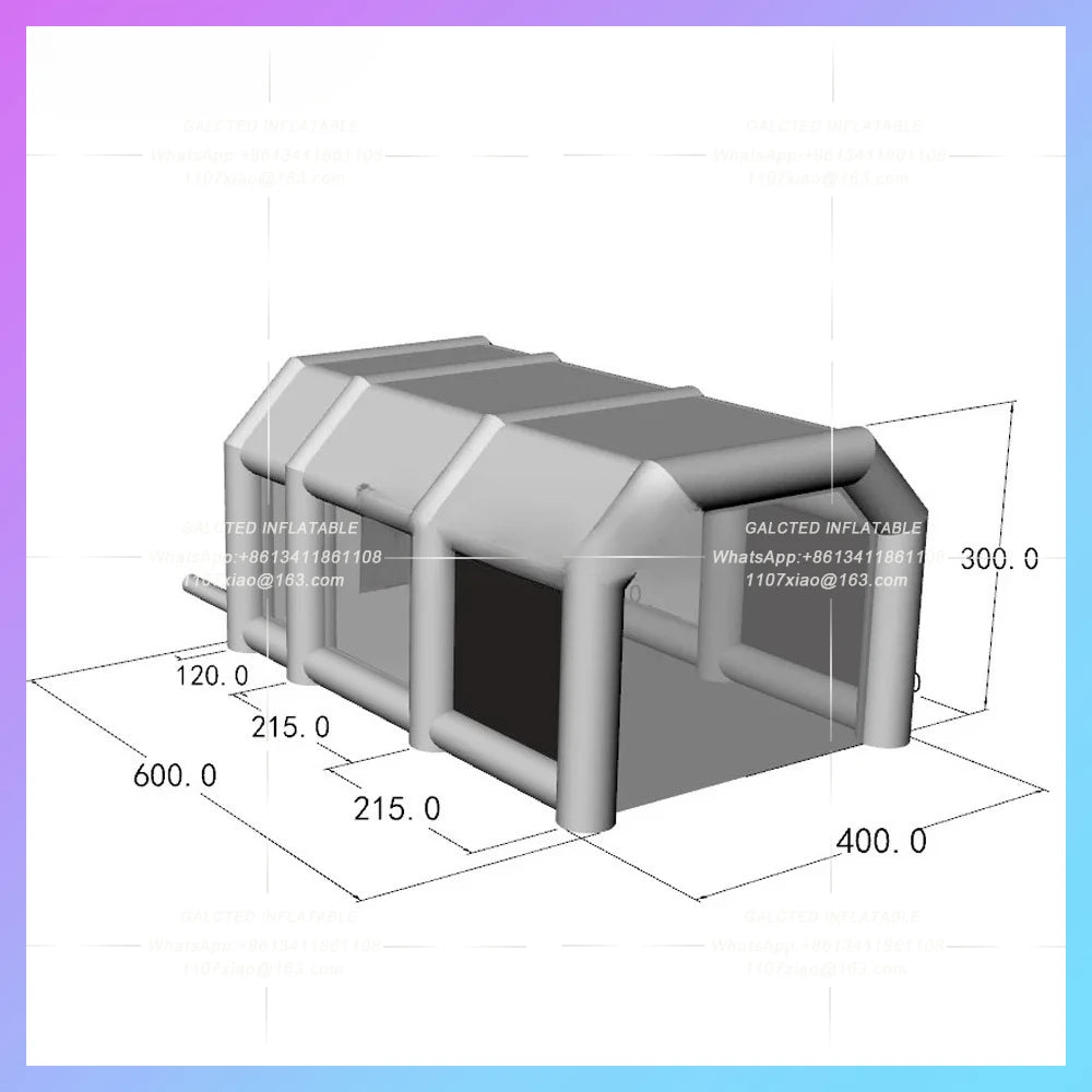 Tent With 2 Blowers Temporary High Quality Inflatable Spray Paint BoothWorkstation Tan Spray Booths Car Wash Shelter Filters
