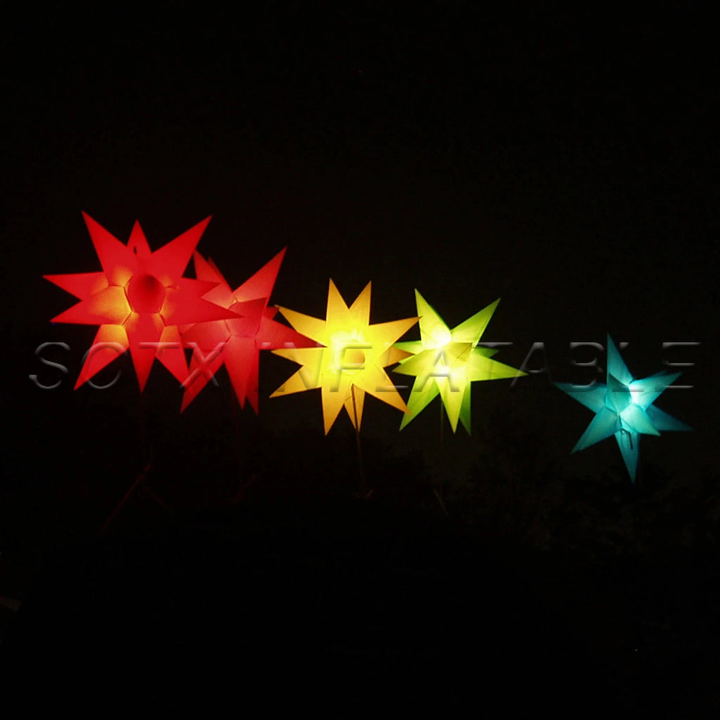 Inflatable Star Balloon 2024 Fascinating Christmas Inflatable Star With Led Light Nightclub Outdoor Festival Decoration Hanging