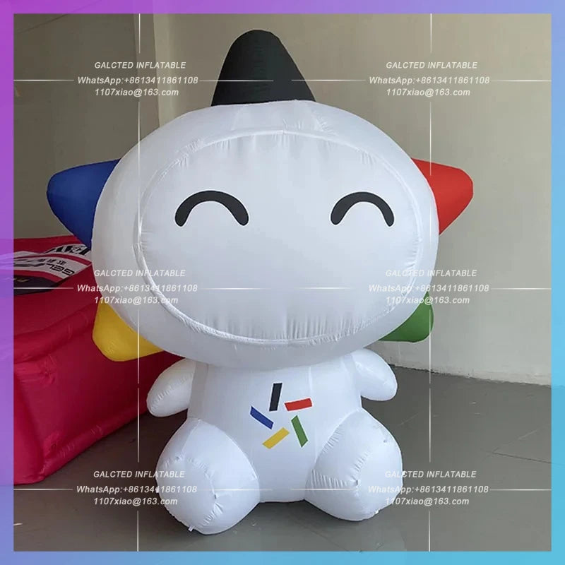 white five-pointed star Snowman Inflatable cartoon music small star model China Sports Lottery mascot advertisement decoration