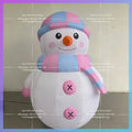 Snowman new year cartoon oxford Outdoor inflatable snowman christmas blow up material doll with LED lights, hat and scarf