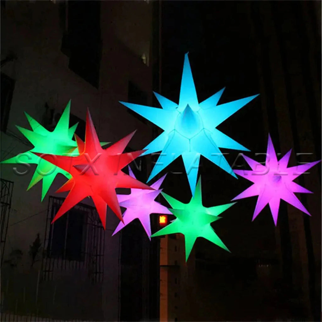 Inflatable Star Balloon 2024 Fascinating Christmas Inflatable Star With Led Light Nightclub Outdoor Festival Decoration Hanging