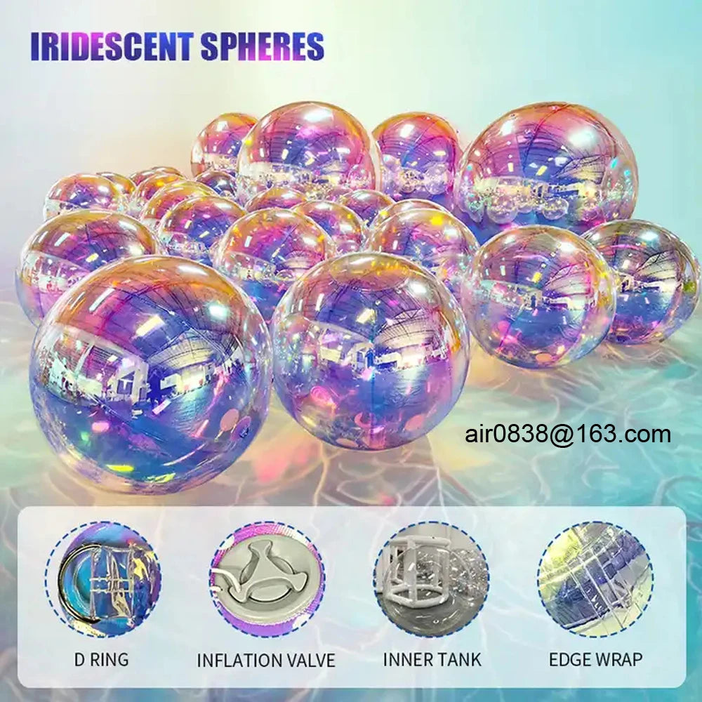Hot Sales Giant Chrome Plated Inflatable Mirror Ball Reflective Mirror Sphere Disco Balloon For Christmas Party Decoration