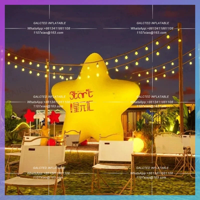 inflatable star yellow cartoon star Night for music club party scence decoration