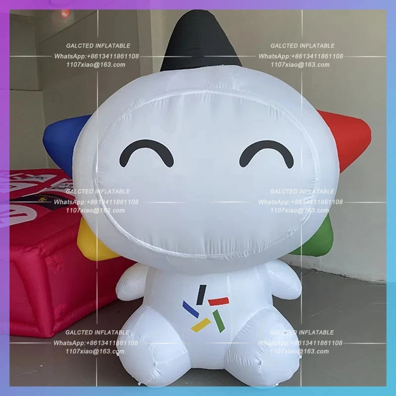 white five-pointed star Snowman Inflatable cartoon music small star model China Sports Lottery mascot advertisement decoration